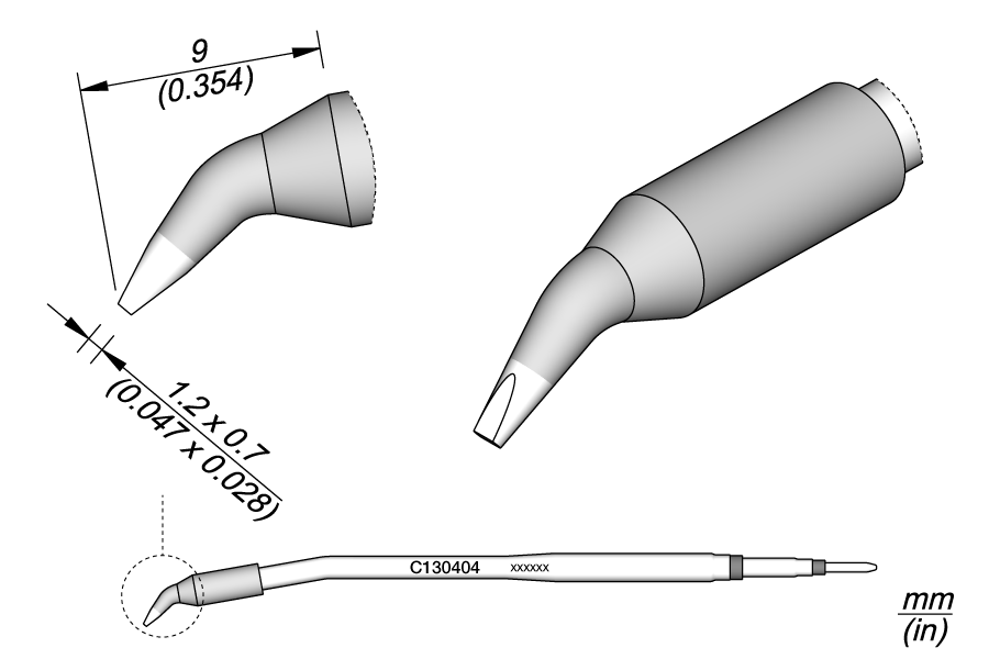 C130404 - Chisel Bent Cartridge 1.2 x 0.7